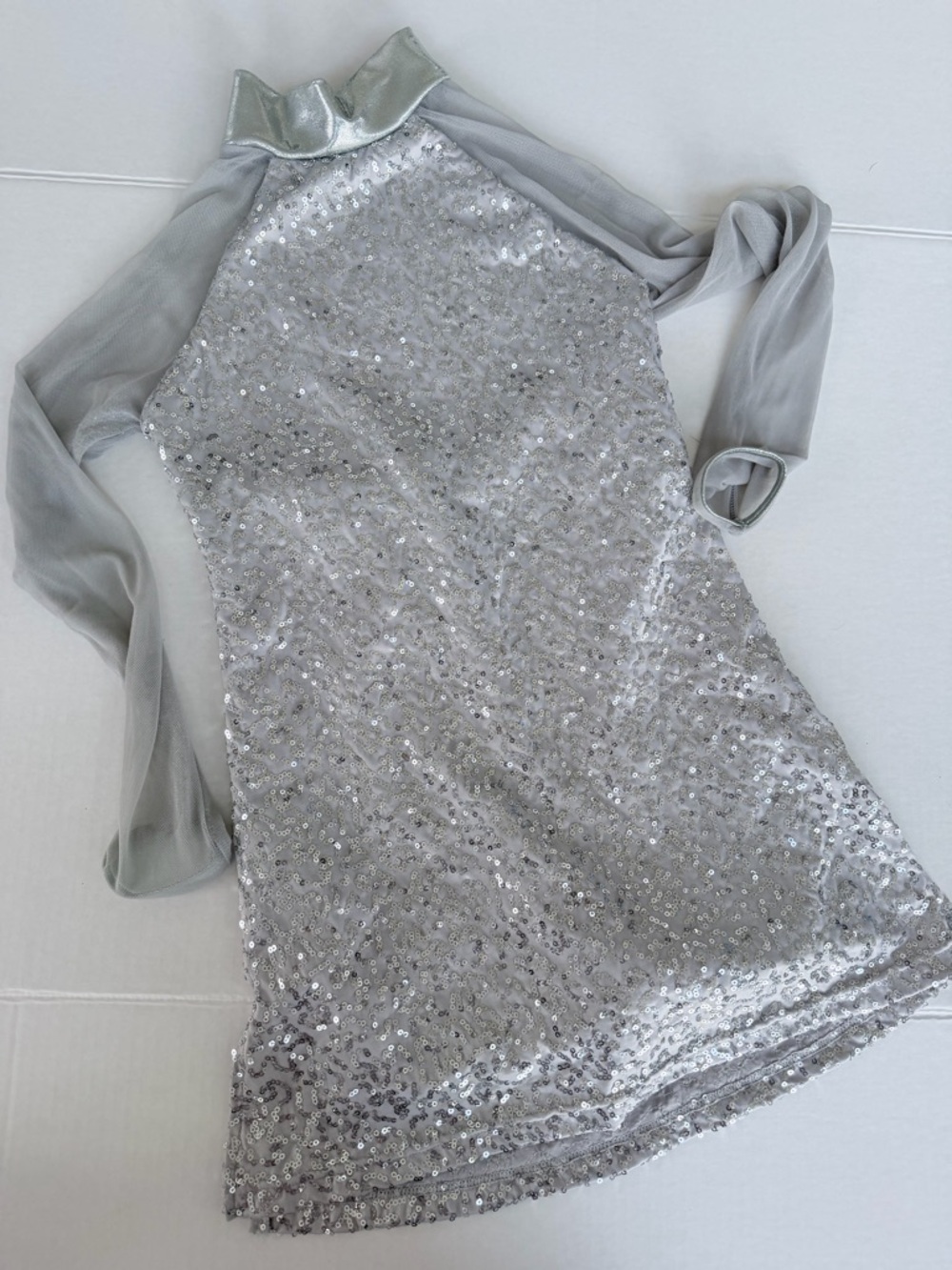 Balera Silver Sequin Mock Neck Costume